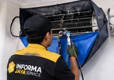 Ilustrasi proses cuci AC indoor
